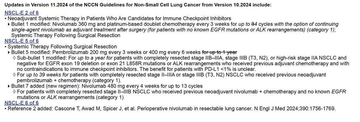 KatsuakiMaehara's tweet image. 🫁 #NCCN guideline Update 🫁

🫁 #NSCLC 🫁

🌟 Version 11.2024 — October 15, 2024 🌟

@NCCN URL　

x.gd/fP0AI

#LungCancer
#NSCLC
#LCSM