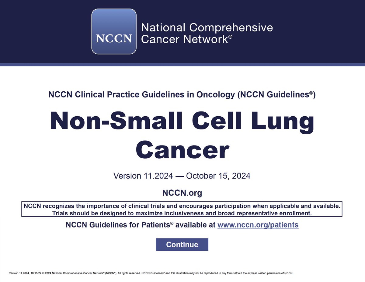 KatsuakiMaehara's tweet image. 🫁 #NCCN guideline Update 🫁

🫁 #NSCLC 🫁

🌟 Version 11.2024 — October 15, 2024 🌟

@NCCN URL　

x.gd/fP0AI

#LungCancer
#NSCLC
#LCSM