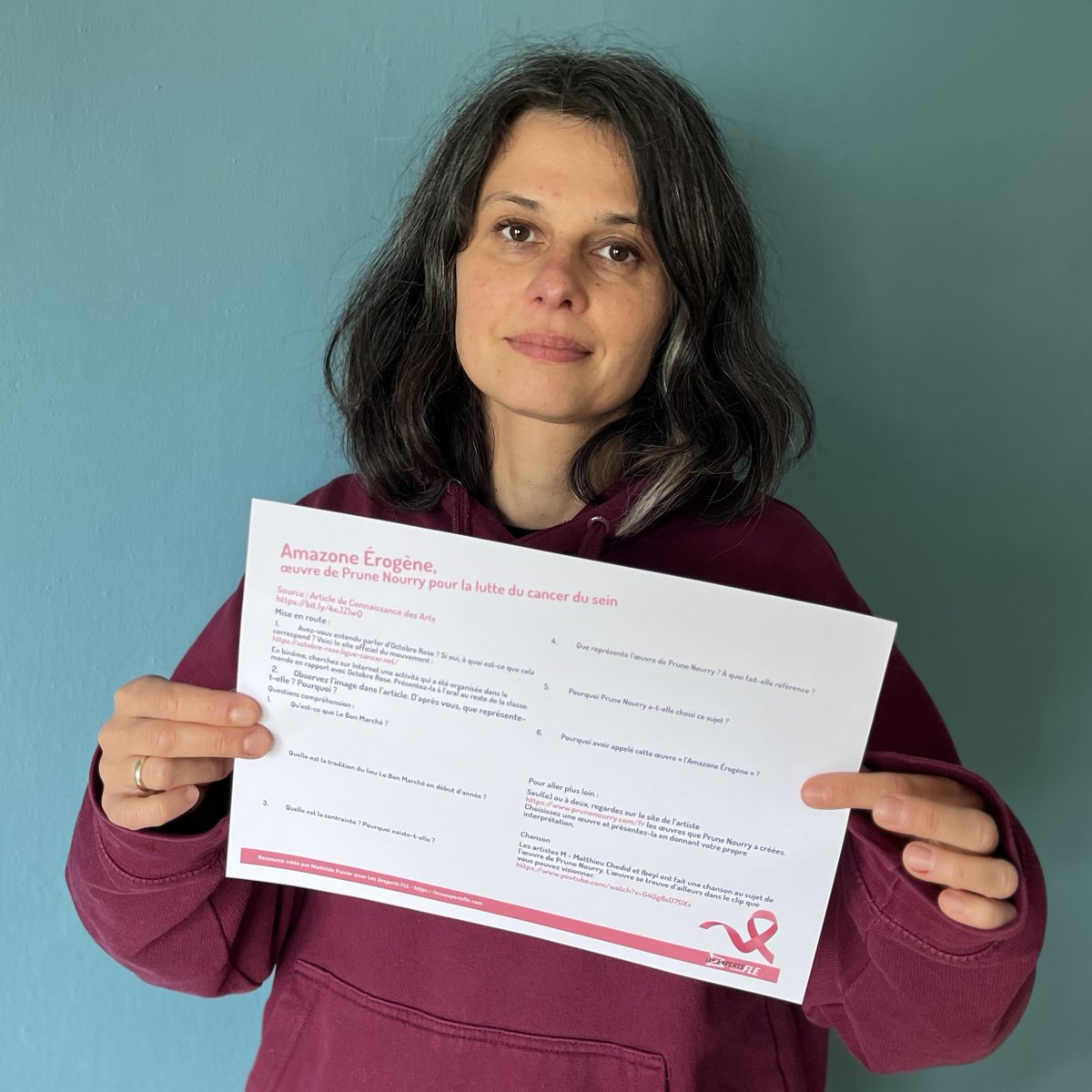 Notre contribution #FLE à #OctobreRose 
Ressource gratuite : leszexpertsfle.com/produit/octobr…