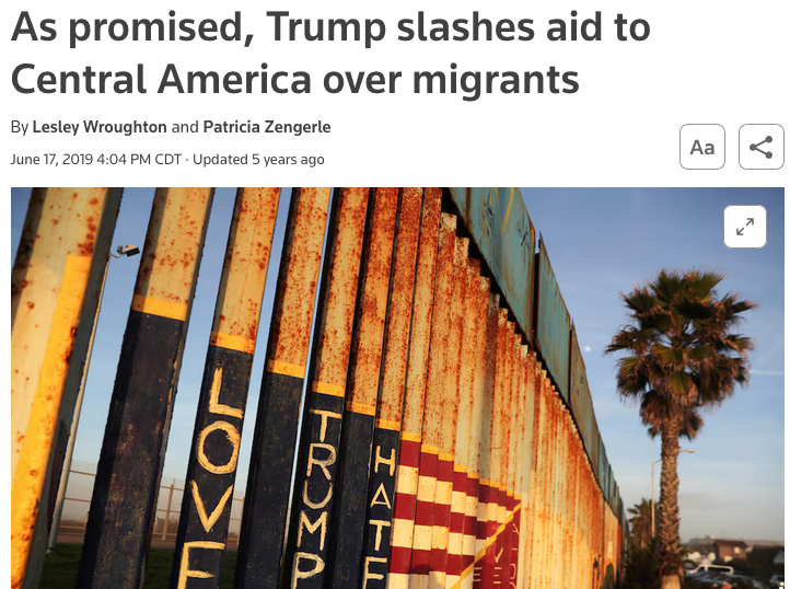 Revolutioig9's tweet photo. @UniNoticias @Univision @VIX This all started in 2019 when Trump cut funding to C. American Countries, thus families can't make a living. Trump made a deal with the Presidents, "I want the best people coming to America." He didn't get "the best ppl," and his Soviet-Era Iron Curtain doesn't do the job. https://t.co/4lgrvPK6or