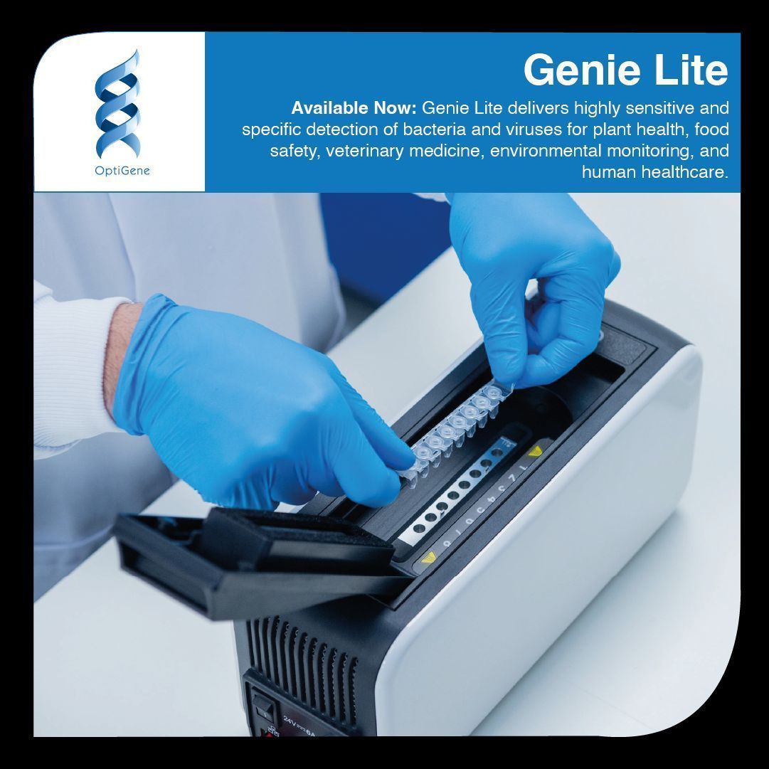 OptiGeneLtd's tweet photo. Available Now For Immediate Delivery - Genie Lite is a powerful research &amp; diagnostic tool, allowing you to produce highly sensitive and specific detection of bacteria and viruses in a number of fields. Find out more information here: https://t.co/9PHTePWNvr #OptiGene https://t.co/Za54obGRJT