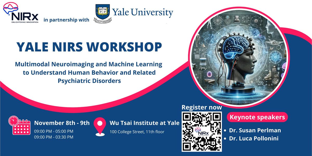 Sign up now for the fNIRS-focused workshop in New England by Yale University and NIRx Medical Technologies. Join experts for panel talks, poster presentations, and networking. All researchers, new or experienced, are welcome to exchange methodologies. #fNIRS #neuroscience