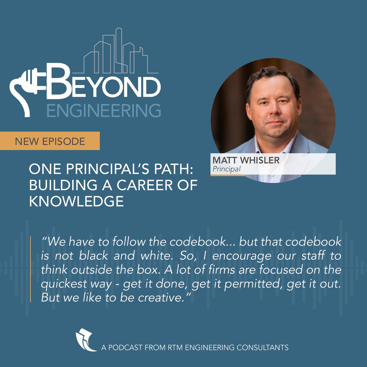 RTM_ENG's tweet image. Listen to our newest episode to hear from Matt Whisler, RTM Principal &amp;amp; Civil Engineer, as he shares how his journey and past experiences have shaped his career of knowledge and expertise. hubs.ly/Q02Tz4wq0 #RTMengineering #beyondengineering #CareerGrowth #Leadership