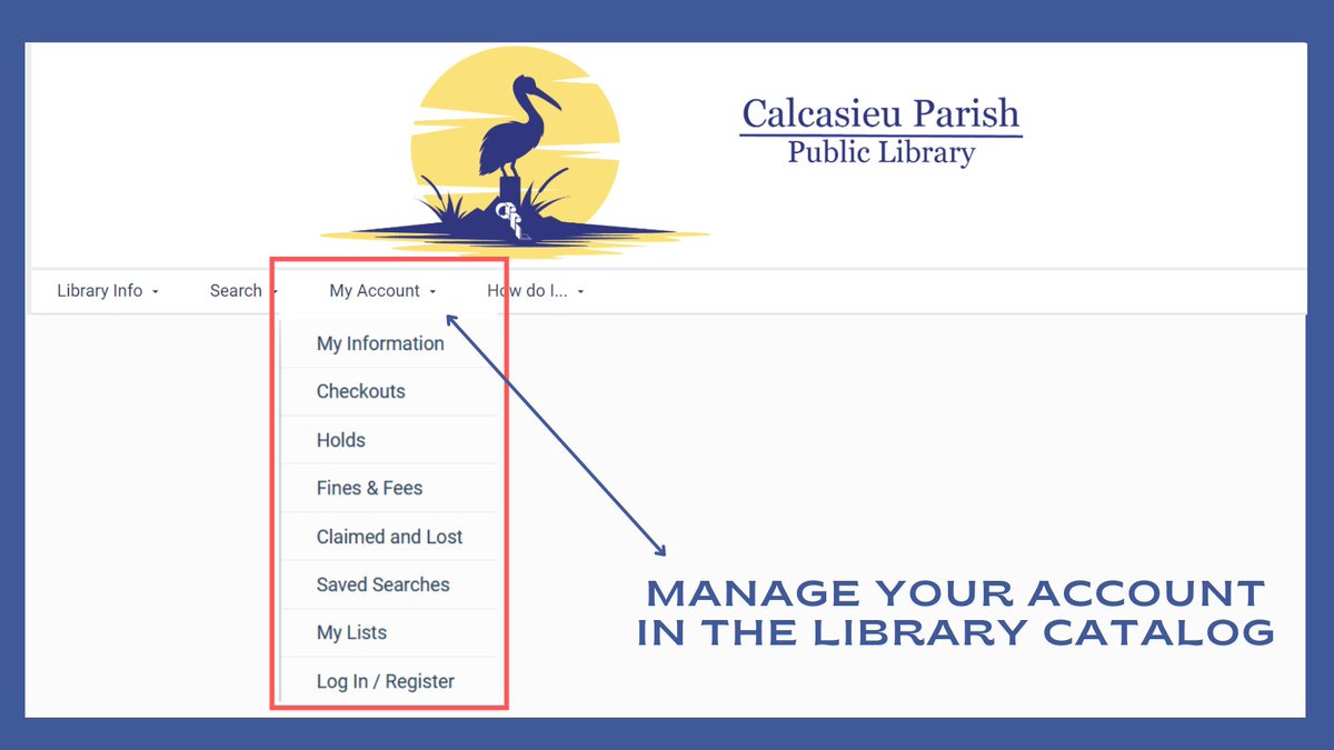 cppllibrary's tweet image. View your checkouts, holds, and more in the #LibraryCatalog. ➡️catalog.calcasieulibrary.org
#CPPLResources
