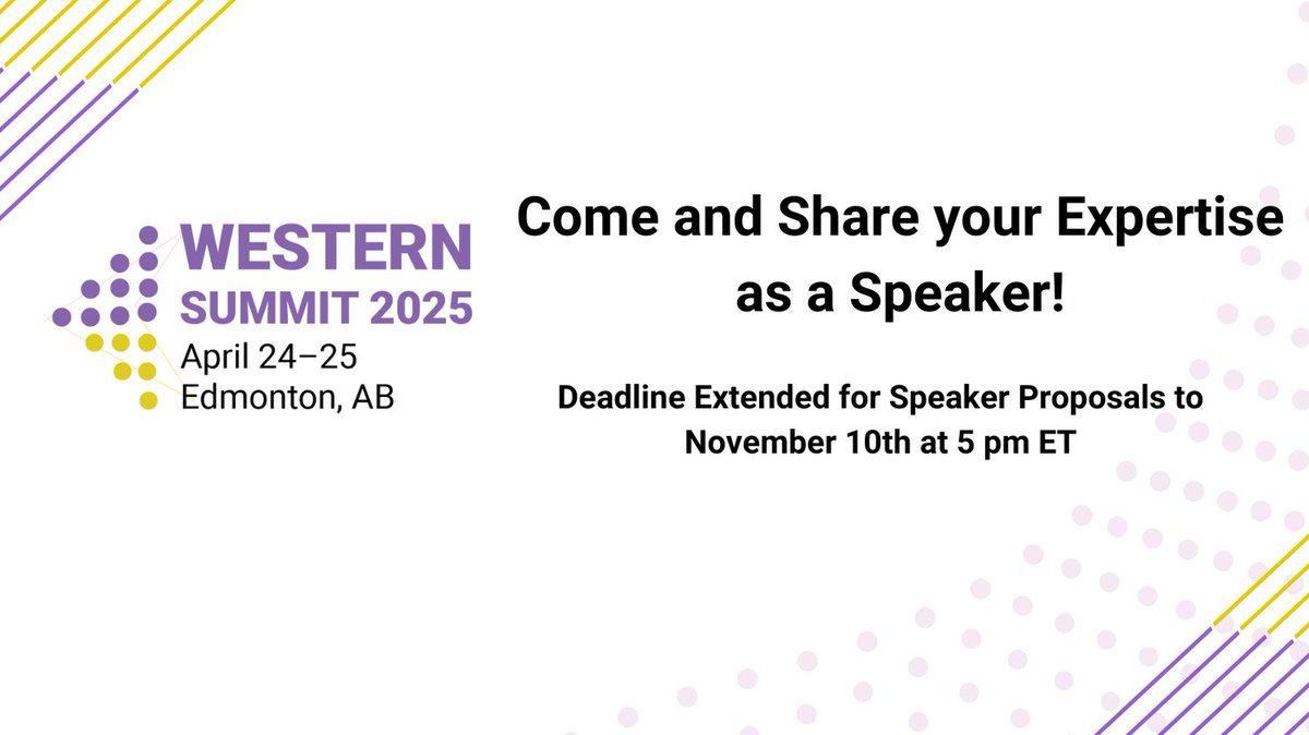 CSAE (@csaeconnect) on Twitter photo We have extended the application deadline for Speaker proposals to November 10th at 5 pm ET! Submit today!
Click to submit: shorturl.at/czk5z
If you have any questions, please don't hesitate to reach out to meghan@csae.com
#WesternSummit #SpeakerProposals We have extended the application deadline for Speaker proposals to November 10th at 5 pm ET! Submit today!
Click to submit: shorturl.at/czk5z
If you have any questions, please don't hesitate to reach out to meghan@csae.com
#WesternSummit #SpeakerProposals