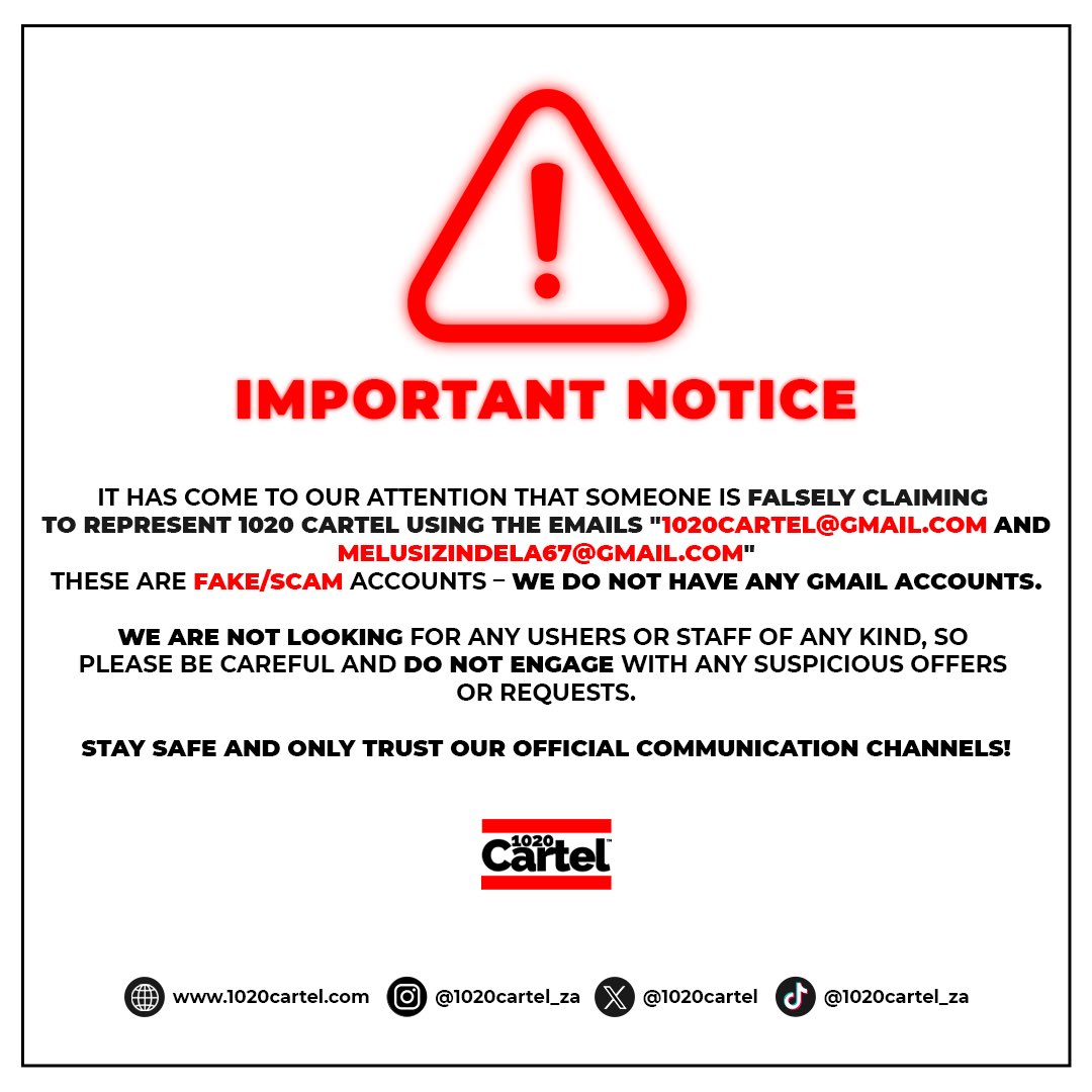 1020cartel's tweet photo. 🚨 SCAM ALERT 🚨 https://t.co/uHQVqfJXL2