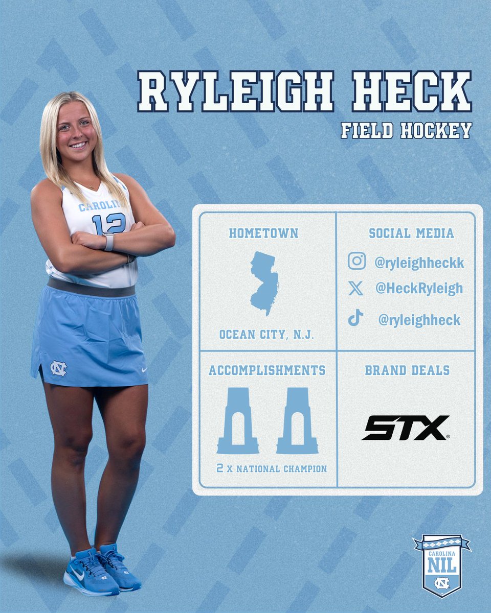 Carolina has many talented student-athletes who can impact your brand immediately, and in a positive way. One of these talented Tar Heels is <a href="/HeckRyleigh/">Ryleigh Heck</a> from <a href="/UNCFieldHockey/">Carolina Field Hockey</a>. Learn more about our student-athletes and how <a href="/GoHeels/">UNC Tar Heels</a> is supporting NIL efforts at