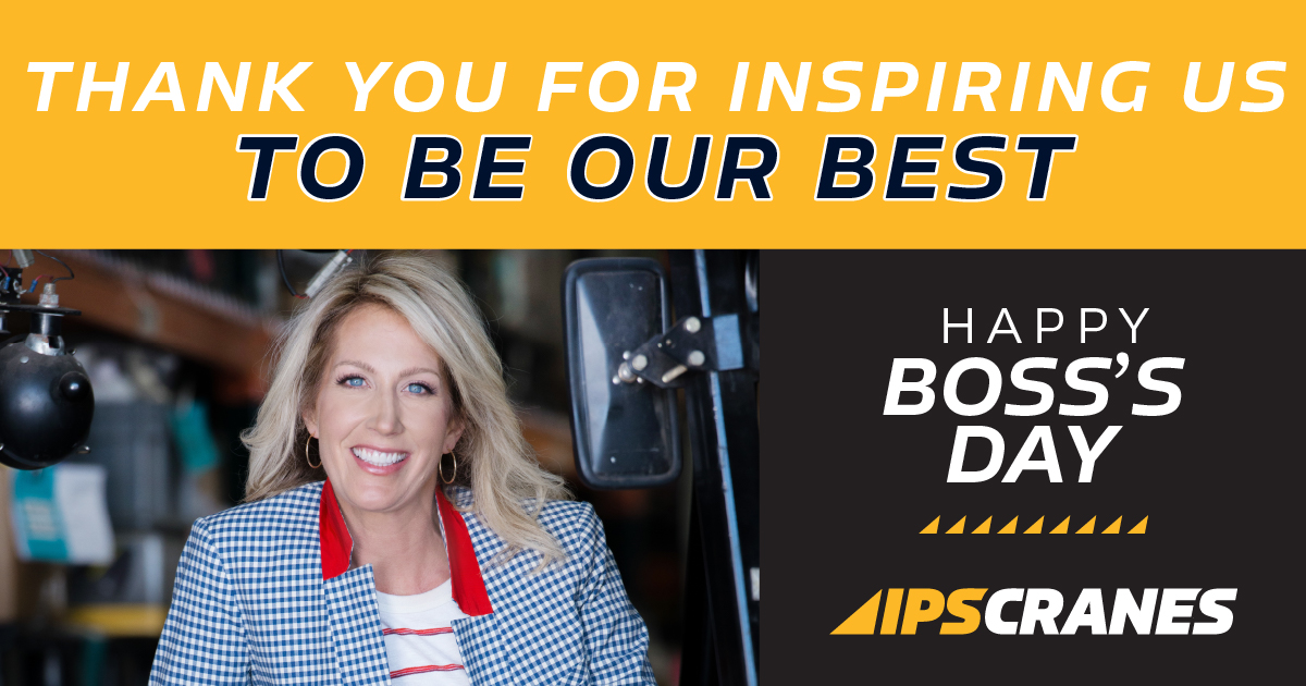 Yesterday was Boss's Day and we want to take a moment to appreciate our president, Jackie. Thank you for everything you do for us! #bossday #IPScranes