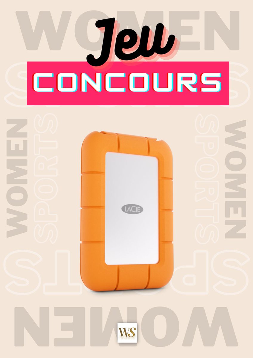 WomenSports_fr's tweet image. #CONCOURS 🎁 Remportez le disque dur externe LaCie Rugged Mini SSD (2To) !😍

Pour participer :
🔴 RT ce post
🔴 Follow @WomenSports_fr  et @lacietech

TAS le 24/10 🍀

👉🏼 Insta et FB pour plus de chances