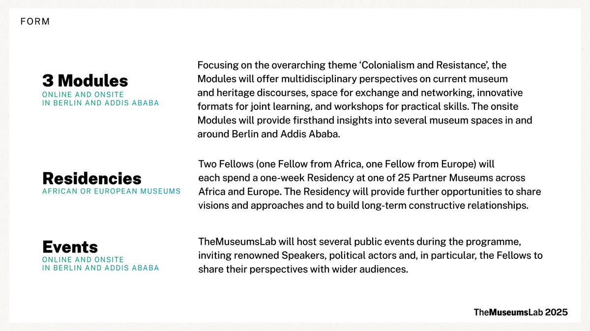 TheMuseumsLab's tweet photo. Focusing on the overarching theme โColonialism and Resistanceโ, #TheMuseumsLab 2025 will look at ways of implementing spaces of resistance in exhibition practices as well as exploring approaches on how to deal with the legacy of colonialism in museums today. https://t.co/mBPM7MuRAM
