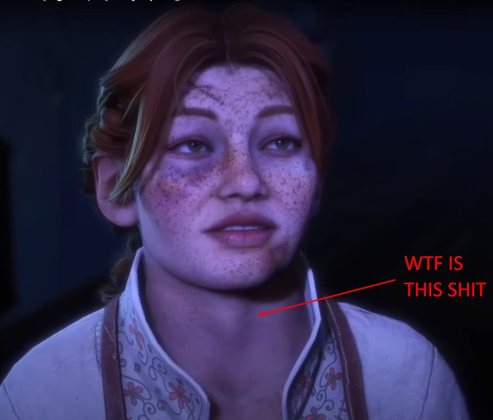 JayViperTV's tweet photo. 👀 SPOTTED in Dragon Age: The Veilguard

Scout Harding has a Madam's Apple!

It never ends with this POS game!!
👩🍎 https://t.co/P19cTGsHkw