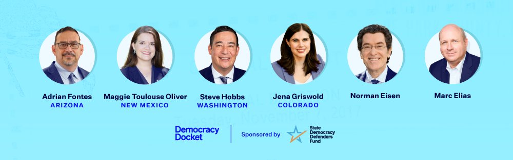 Free and open to all.

Election Ready: How Secretaries of State are Preparing for November

Oct 21, 2024 07:00 PM Eastern Time 

us06web.zoom.us/webinar/regist…