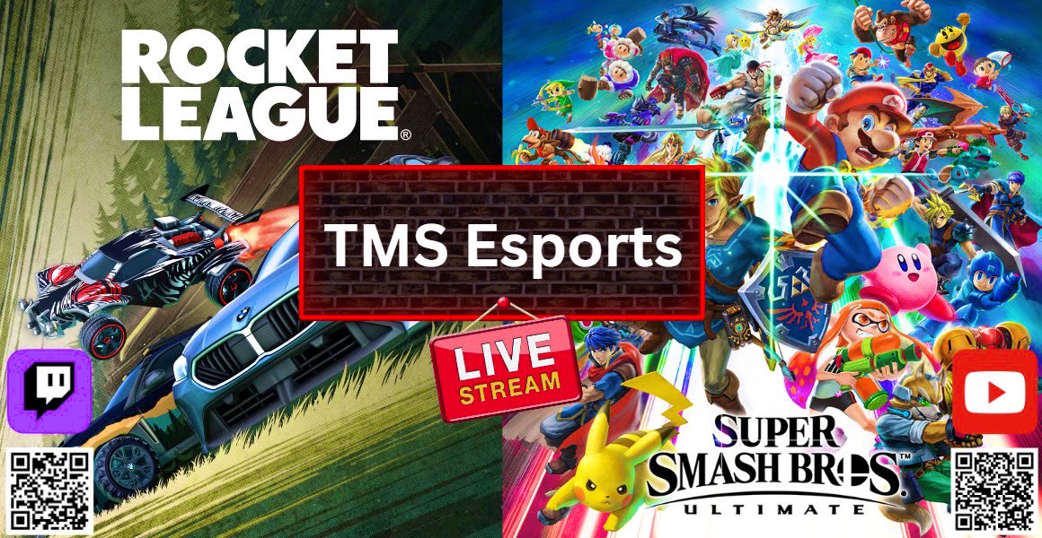 Week 4! It’s match day! Your Hillers are back in action competing in Rocket League and Super Smash Brothers Ultimate at 4PM! You can tune into both streams by scanning the QR codes below! Rocket League is live on Twitch. Smash is live on YouTube! See you there Hiller Nation!