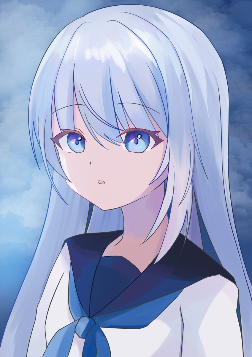 水色の制服女子