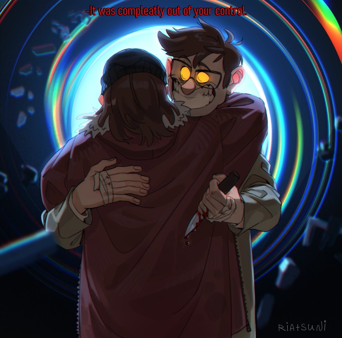 NiRiatsu's tweet photo. Awkward Sibling Hug

#GravityFalls #StanfordPines #StanleyPines #BillCipher https://t.co/YCHgQKpUGj