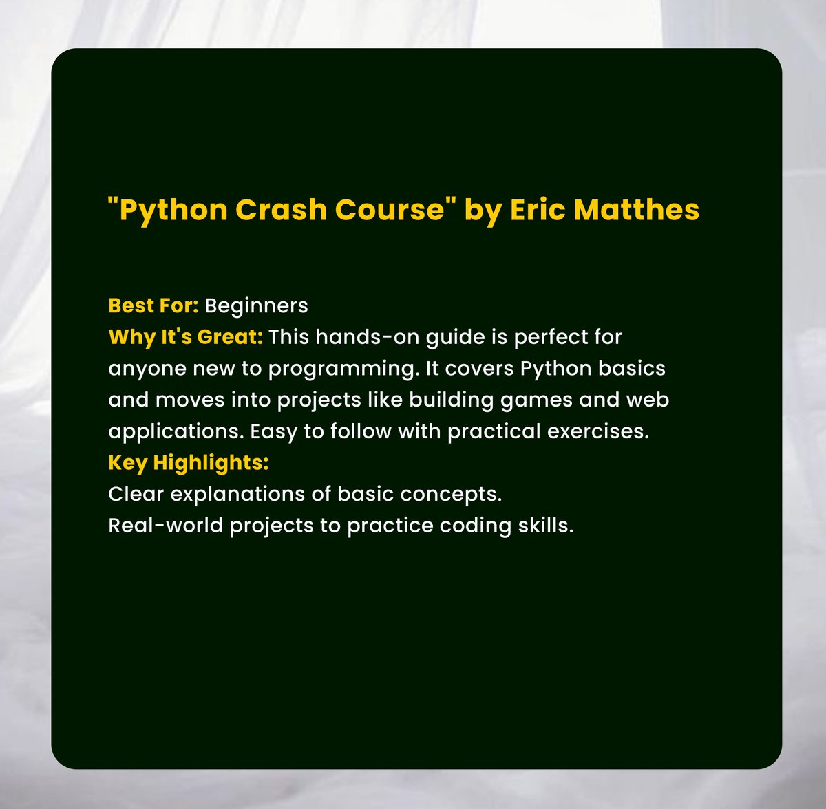 Wids_Nigeria's tweet photo. Best Python Books for Beginners to Enhance Your Learning Journey! https://t.co/1wIjNg5eyK