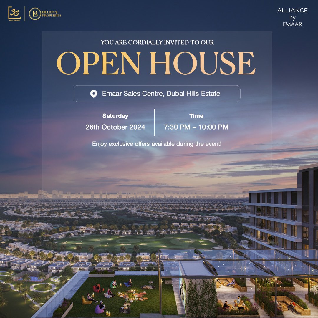 3sBrokers's tweet photo. 🏡 Join Us for an Exclusive Open House at Emaar Sales Centre - Dubai Hills Estate! 🌟

📅 Date: October 26th, Saturday
🕒 Time: 7:30 PM - 10:00 PM
📍 Location: Emaar Sales Center, Dubai Hills Estate

#emaarsalescentre #dubaimarina #marinacove #DubaiRealEstate #PropertyInvestment https://t.co/N7WvovDWT3