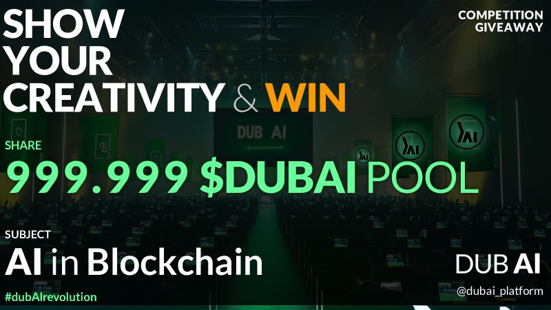 AdiKuncung27's tweet photo. Come on, don't miss this, you can follow it now #dubAIrevolution $DUBAI
You only need to FOLLOW + LIKE + RT @dubai_platform to be able to take part in this #Giveaway
Don't forget to join the Telegram group https://t.co/hMnbgzhSAr so you can increase your winnings
#crypto https://t.co/mxiGPbLZXb