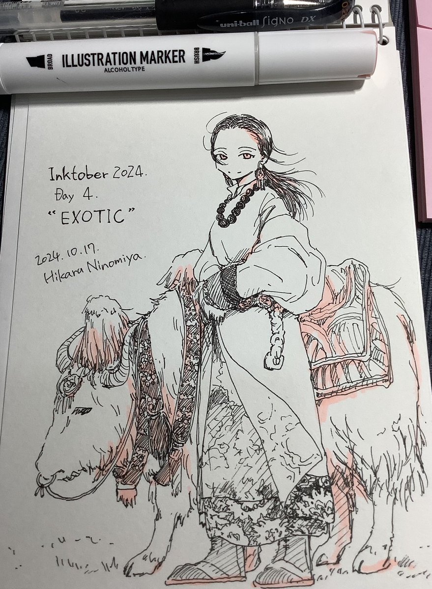 #inktober2024 
Day 4  "EXOTIC"

もう全く追いつかないので好き勝手参加になっておりま。 