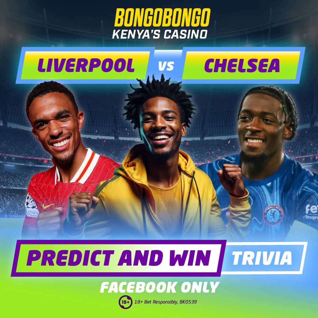 BongoBongo_KE's tweet photo. 🔥LIVERPOOL x CHELSEA🔥
✅ PREDICT AND WIN TRIVIA 💰
- Note this is a FACEBOOK competition.
https://t.co/3NhfuksqkC
.
CLICK HERE TO OPEN AN ACCOUNT:
https://t.co/hh41GC3aZc
.
.
#Trivia #Predict #Prediction #Liverpool #Chelsea #EPL #PremierLeague #SundayMatch #BongoBongo https://t.co/NiEWFhDjsw
