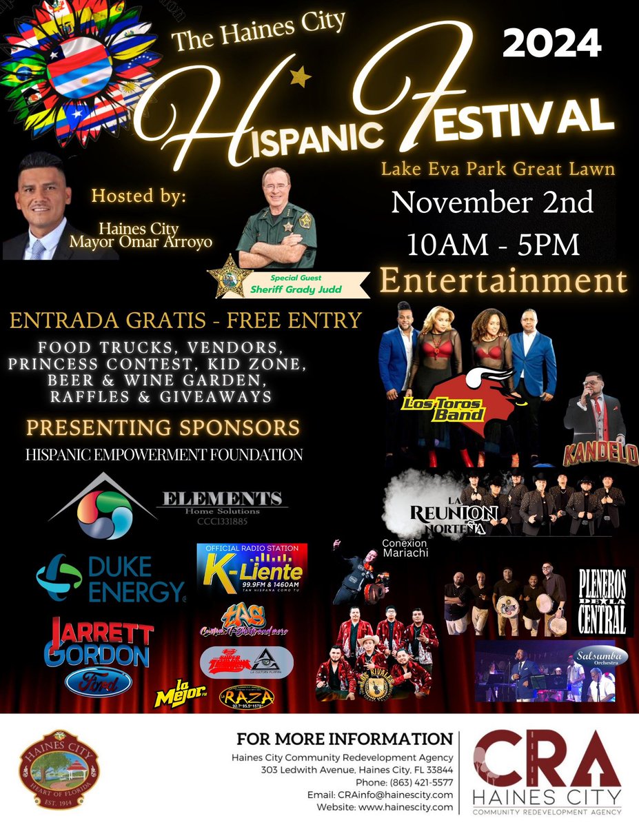 The Hispanic Festival has been rescheduled to Nov. 2. See flyer below for more details. Reposts encouraged.