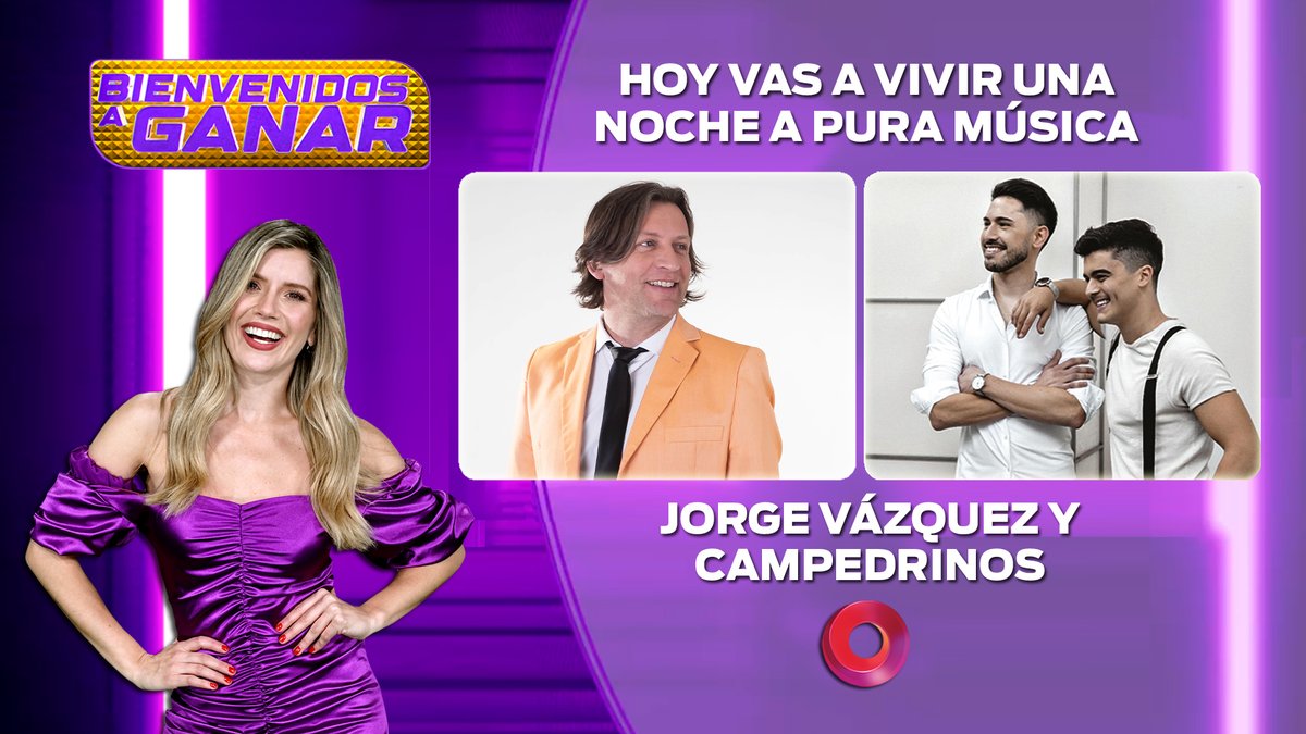 HOY, jueves 17/10, <a href="/JorgeVazquezOk/">Jorge Vazquez</a> y <a href="/Campedrinos/">CΛMPEDRINOS</a> en #BienvenidosAGanar 🎤✨ 

📺💫 Conducido por <a href="/laufer4/">Laurita Fernández</a> 

🗓️ De Lunes a Viernes a las 22:00 por #ElNueve #Sumate  

🤩 Mirá el programa en vivo a través de nuestra web elnueve.com.ar