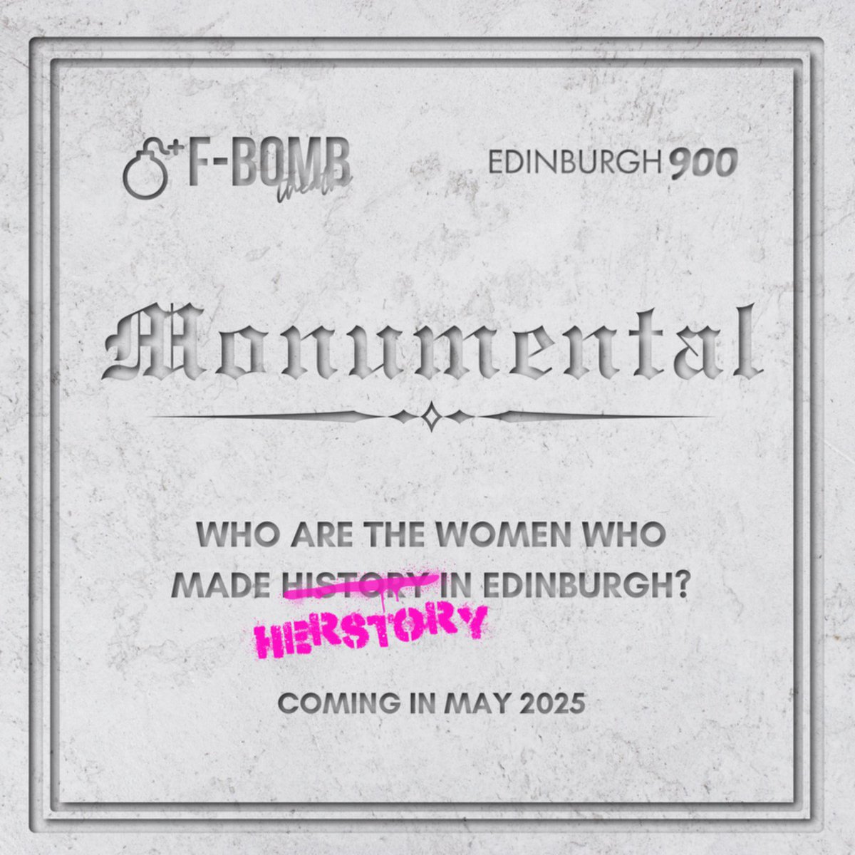 We’re delighted to announce a new production in 2025: MONUMENTAL. Edinburgh has more statues of animals than women in its centre centre, but not for long… These her-storical figures are manifesting their own monuments.

MONUMENTAL is funded by <a href="/Edinburgh_CC/">The City of Edinburgh Council</a> for #Edinburgh900