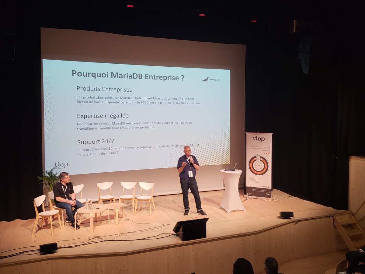 iTopByCombodo's tweet image. 🚀Learn how to make iTop highly available with @MariaDB_FR and #MaxScale! 

Join Sébastien Giraud and Mick Carney as they walk you through the key steps to ensure reliability and performance. 
#RIC2024