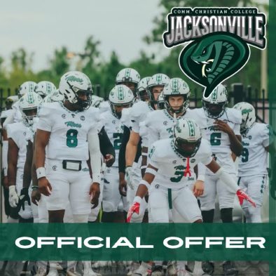 Blessed to receive an offer from Jacksonville A.A. Christian College from <a href="/CoachJoeNieves/">Coach Joe Nieves</a> 
<a href="/StepDurham/">Step Durham</a> <a href="/CS904_/">Coach Cam</a> <a href="/bhernyscoutguy/">Brian Herny</a> <a href="/CoachMikeG60/">Coach Mike G</a> <a href="/RiqueBentley/">RiqueBentley.ETH</a> <a href="/ACHSRecruiting/">Atlantic Coast Football</a> <a href="/mrtonybell1/">Antonio Bell</a>