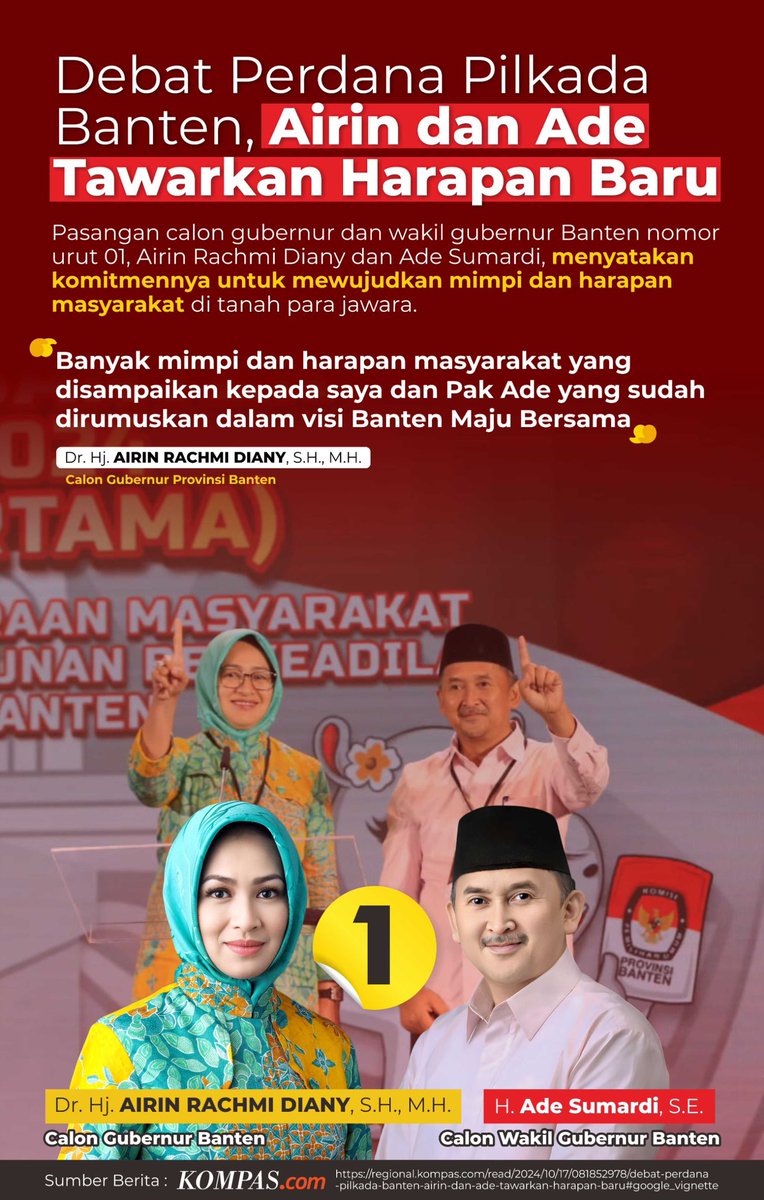 AirinPedia's tweet photo. #airinbukanyanglain #airinrachmidiany #airin #cagub #banten #gubernur  #gubernurbanten #pilkadabanten #airinade #bantenmajubersama https://t.co/AvRzEyb3xK