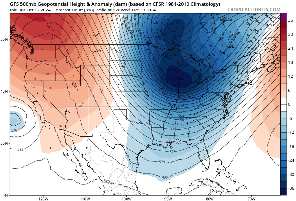 pcavlin's tweet image. GFS with a monster cold front in time for #Halloween 

#LOCKITIN