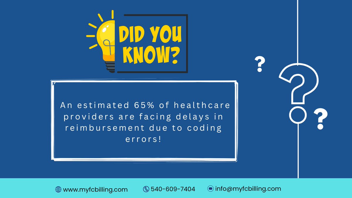 fcbilling's tweet image. Did You Know ❓
65% of healthcare providers face reimbursement delays due to coding errors!
FC Billing ensures accurate billing & coding for faster payments!
📞 Call (540) 609-7404
#MedicalBilling #CodingErrors #RevenueCycleManagement #FCBilling