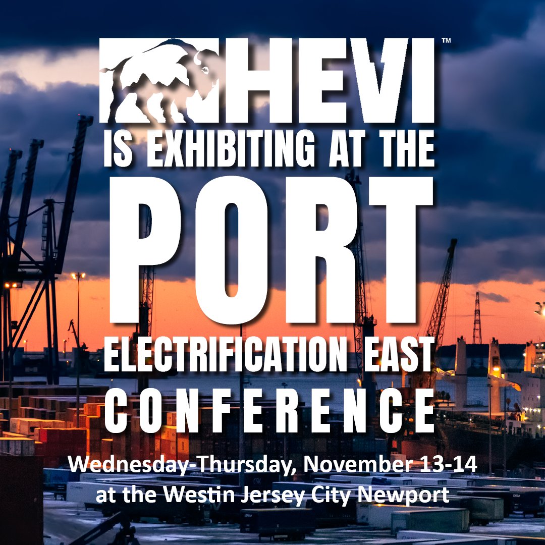 gethevi's tweet photo. ⚡️We're 1 month out until HEVI will be exhibiting at the Port Electrification East Show in Jersey City, NJ! 

Stay up to date with all of our upcoming events by checking out our event calendar:   https://t.co/5vXFEiSZmF

#PortElectrification #SustainableTech #HeavyEquipment https://t.co/l1Aa9TJD7M