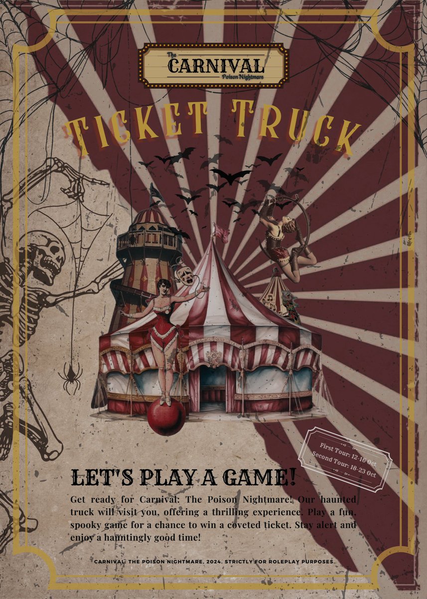 ️️ 

️️ ️️ 
𝑼𝑵𝑽𝑬𝑰𝑳 𝒀𝑶𝑼𝑹 𝑷𝑶𝑰𝑺𝑶𝑵𝑬𝑫 𝑵͟𝑰͟𝑮͟𝑯͟𝑻͟𝑴͟𝑨͟𝑹͟𝑬.

𝑫o you dare to see?
𝑾ill you face the whispering 𝘴͟𝘩͟𝘢͟𝘥͟𝘰͟𝘸͟𝘴?

   [ 𝗧𝗜𝗖𝗞𝗘𝗧 𝗧𝗥𝗨𝗖𝗞 ᅳ SECOND TOUR ]

                       ▶ 𝑺𝑻𝑨𝑹𝑻
️️ ️️ 

️️ ️️