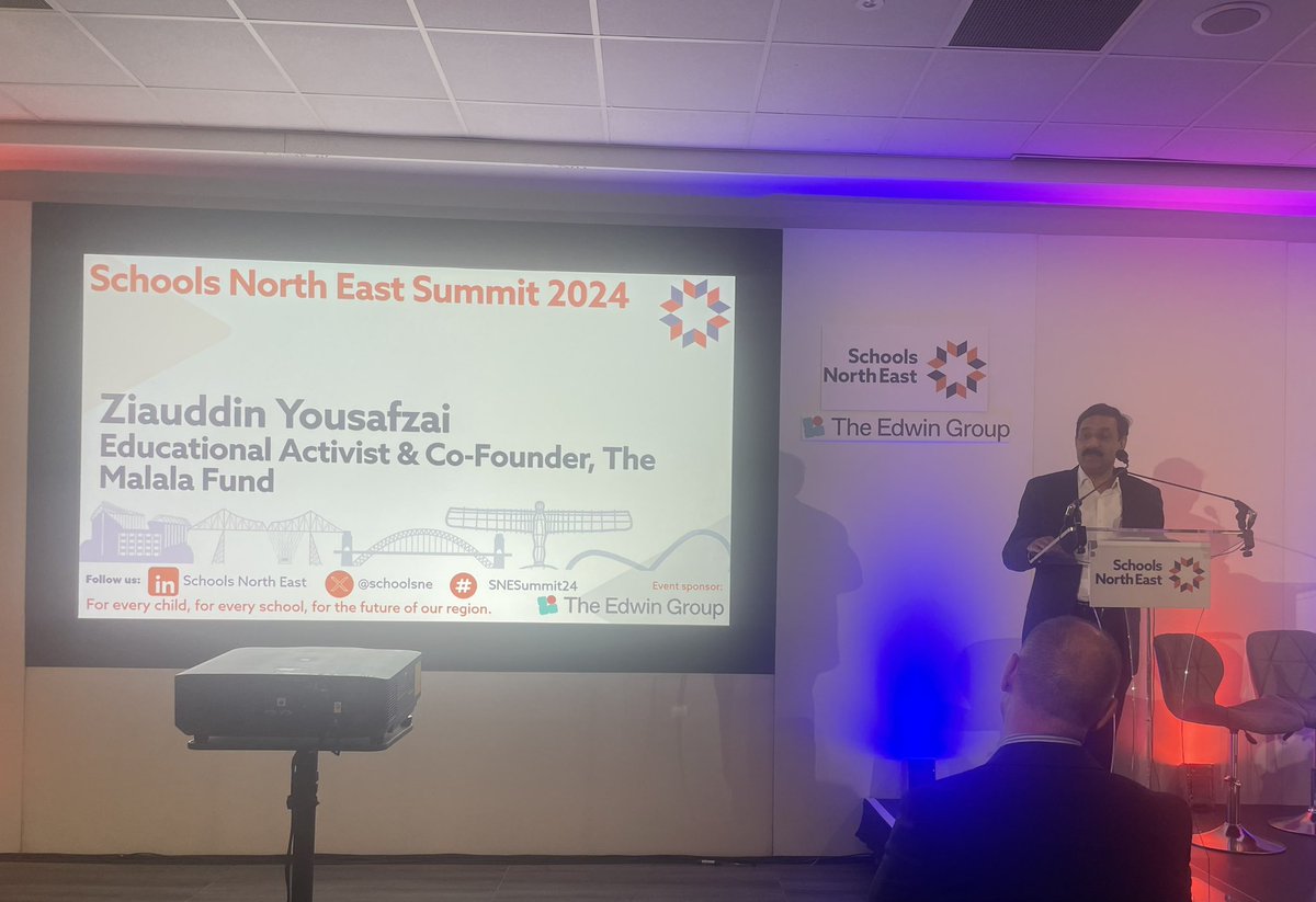 ‘Yes it was scary to speak up against the Taliban but it was scarier to not speak up …the girl that was speaking for 50k girls in the Swat valley now speaks for the 125 million girls not in education in the world.’ Ziauddin Yousafzai <a href="/MalalaFund/">Malala Fund</a> inspiring the room #SNESummit24