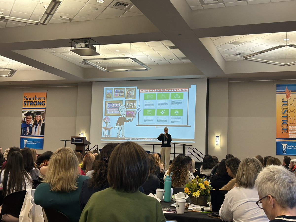 As always, <a href="/techMEWithyou/">Meredith E. White</a> is lighting up the room with her hilarious anecdotes and seriously useful advice for WL teachers <a href="/CT_COLT/">CT Council of Language Teachers</a> ! #ctcolt24 🔥