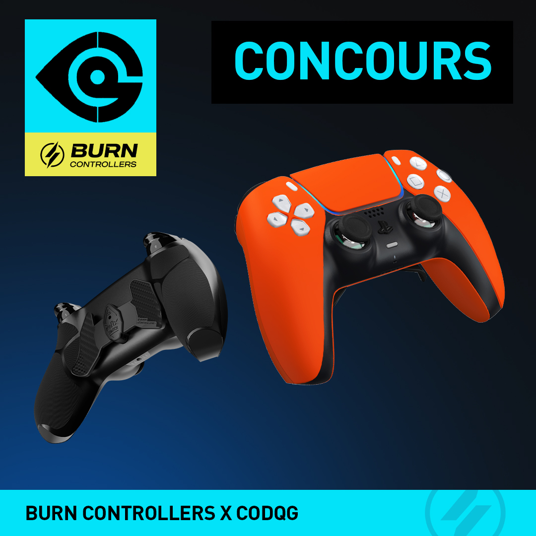 CoDQG_'s tweet photo. 🎁 CONCOURS 🎁
Gagne la manette Burn Controllers de ton choix à l'occasion de la sortie de #BlackOps6 !

🔄 RT ce post
✅ Follow @CoDQG_ & @BurnControllers 
💬 Dis-nous pourquoi tu la veux

Tirage au sort le 24 octobre 2024 - 17h - #ad