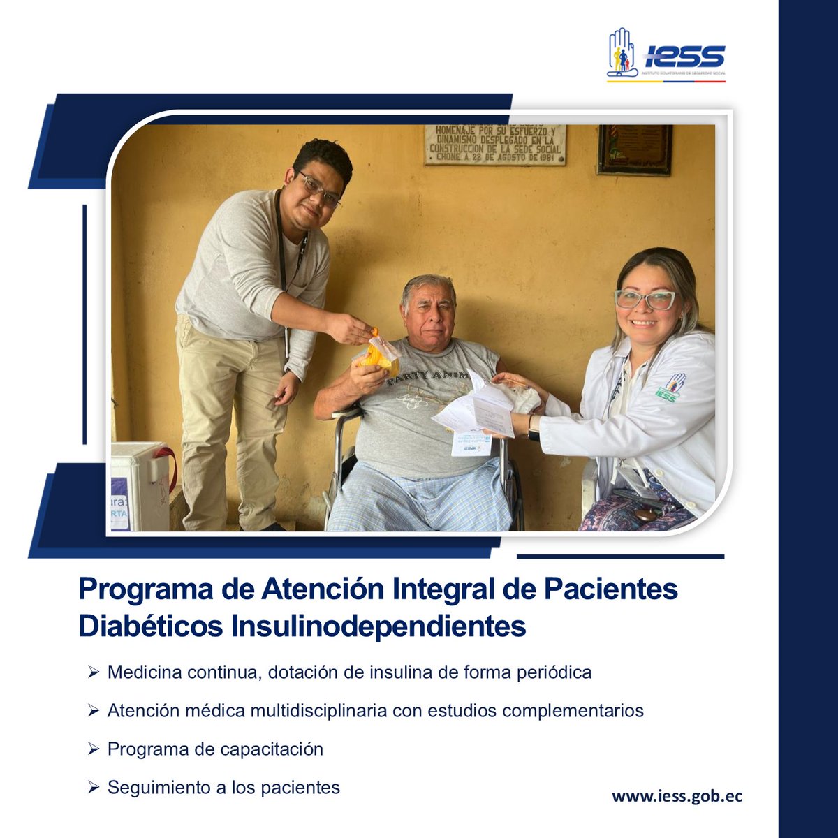 IESS_Manabi's tweet photo. #IESSteInforma | A través de Programa de Atención Integral de Pacientes Diabéticos Insulinodependientes, el Hospital Básico Chone mejora la calidad de vida de los pacientes.🫶👩‍⚕️ https://t.co/EooKxAUcyo