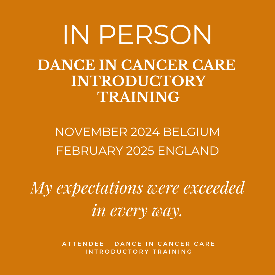 Our #danceincancrcare Introductory Training returns - touring to Belgium in November and England in February. As well as offering an opportunity to join us online from January!

See movedancefeel.com/introductorytr… for more info and to sign up 

Dance
Connect
Learn
Reflect
Recharge