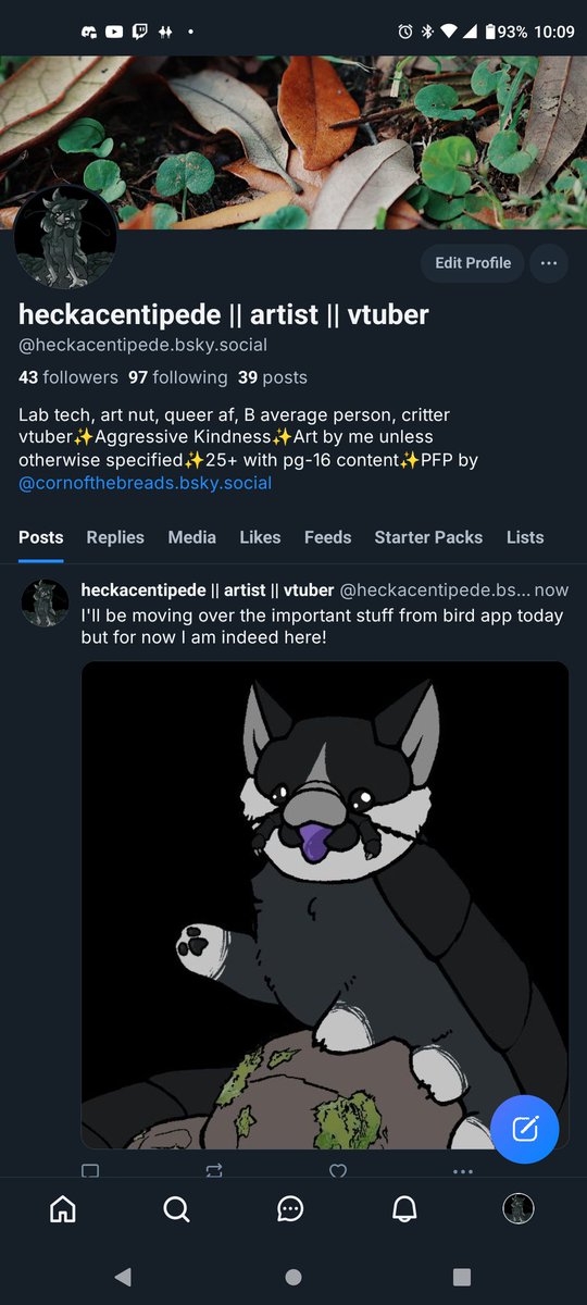 obligatory I'm over here - note that I'll be treating this account as a combination of my vtuber and artist accounts, rather than separated like they are here. Additionally,  while I won't be reposting spicy stuff, I might post some of my own spicy art under a spoiler