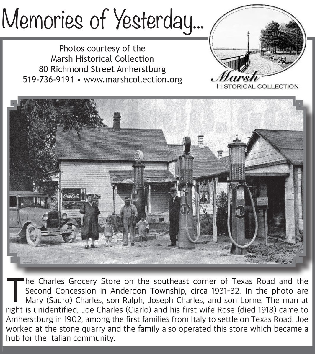 "MEMORIES OF YESTERDAY" — Thanks to the Marsh Historical Collection, the River Town Times has an ongoing feature to help showcase the rich history of #Amherstburg!    
Check it out as part of this week's issue!
To sponsor this feature, e-mail Laura at sales@rivertowntimes.com.