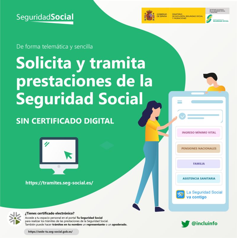 💡 Recuerda
📲 Puedes hacer trámites en el INSS de manera telemática sin certificado digital ni cl@ve
📨 Prestaciones como ⬇️
 ❤️ IMV
💼 Jubilación
🏥 Derecho a asistencia sanitaria 
🇪🇺 Tarjeta sanitaria europea
➕Y mucho más
ℹ️ Más información ➡️ run.gob.es/ugv0eb74