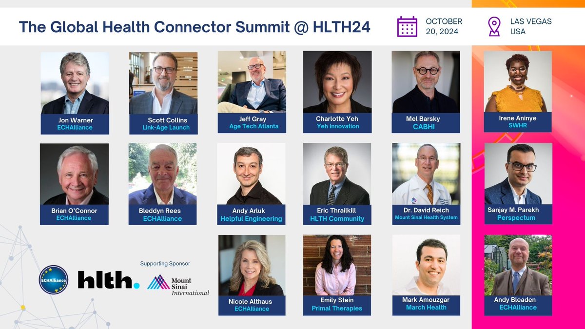 ECHAlliance's tweet photo. Do not forget our Partner Programme at @HLTHEVENT Las Vegas on Sunday 20 October! 

Three hours focused on Women’s Health, Healthy Ageing, and the transformative role of #data and #digital innovation.

Schedule the sessions you want to attend: https://t.co/UutXPes7jJ https://t.co/bORbP1UVvG