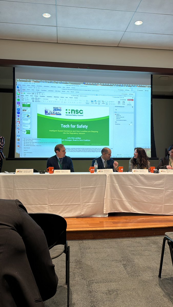 StreetsblogUSA's tweet photo. Good morning from #VisionZeroCities ! We’ll be live tweeting from a handful of today’s panels, including this first one about safety tech. https://t.co/7SwWLgQ55T