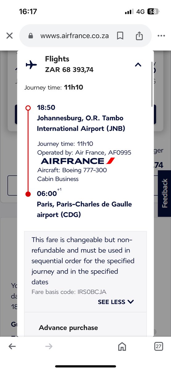 Chalas78's tweet photo. @GaytonMcK @SportArtsCultur Support you in every way but I just booked a similar flight for tonight for R68k one way. You should check if your travel agents are skelms. https://t.co/iCeqgGef9g
