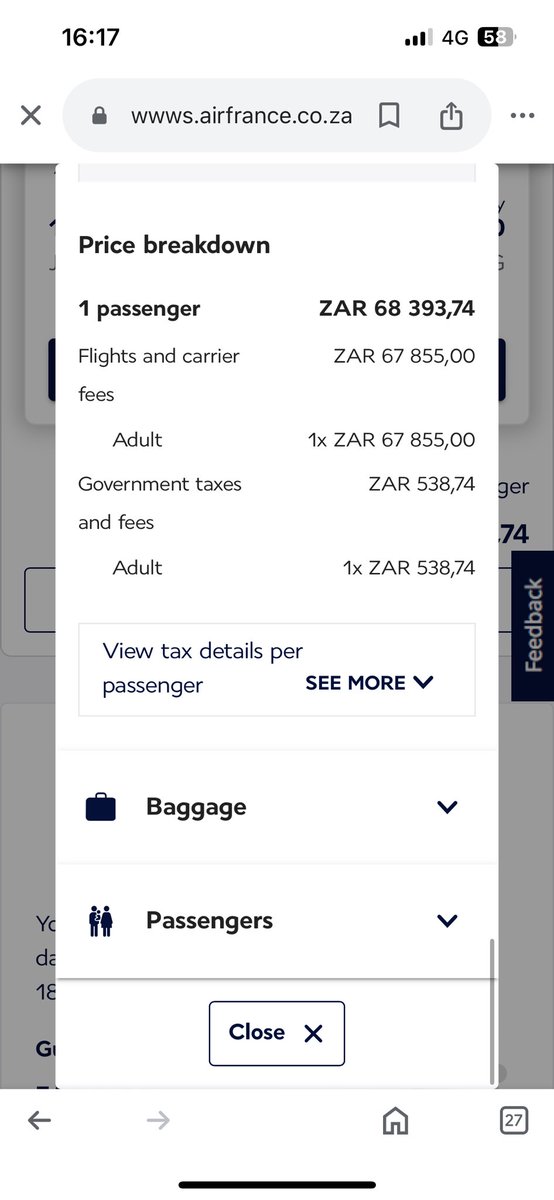 Chalas78's tweet photo. @GaytonMcK @SportArtsCultur Support you in every way but I just booked a similar flight for tonight for R68k one way. You should check if your travel agents are skelms. https://t.co/iCeqgGef9g