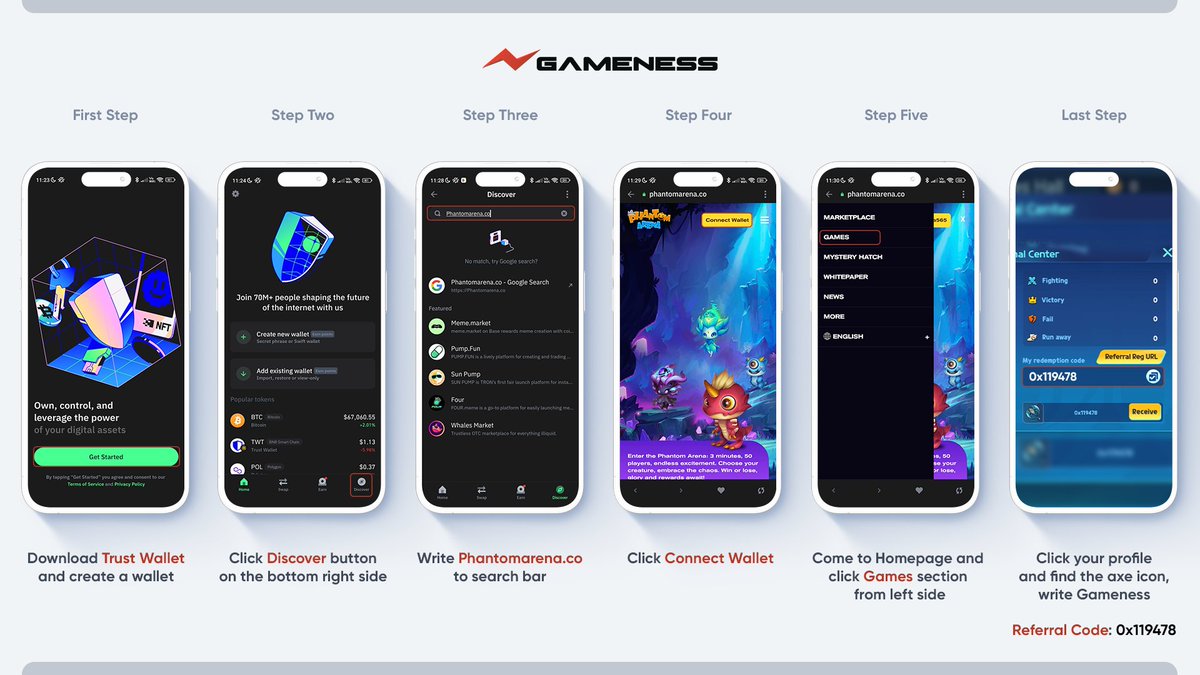 Gamenessapp's tweet photo. We have an amazing announcement!🎉

Complete the steps below, enter the referral code(0x119478), earn 3 tickets, and battle in PvE!

 Join the $10,000 prize challenge for free!

Click for the first step👇🏻
https://t.co/IRoDicVylB https://t.co/0BjJX4R6DR