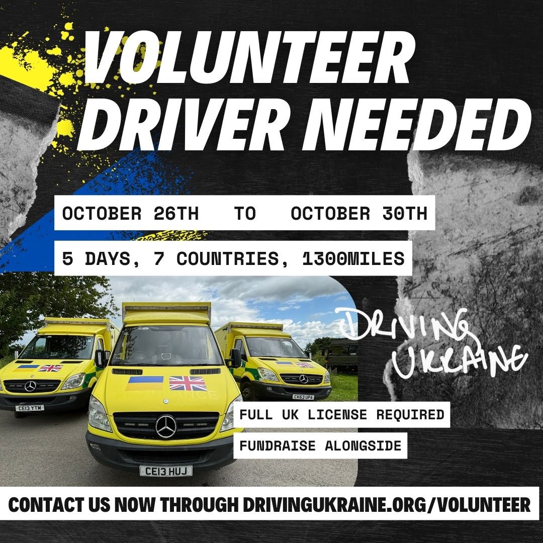 drivingukraine's tweet image. We have 5 vehicles and 9 drivers!
We just need one more.
The chance you needed to get involved?!
We’re in need of a driver! 👇👇
DrivingUkraine.org/volunteer