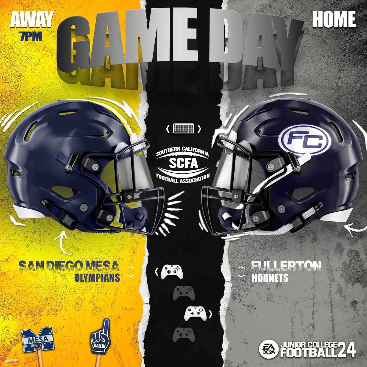 OLYMPIANS (@sdmesafootball) on Twitter photo GAME DAY ! Olympians traveling to take on <a href="/FullColl_FB/">๐
๐ฎ๐ฅ๐ฅ๐๐ซ๐ญ๐จ๐ง ๐๐จ๐ฅ๐ฅ๐๐ ๐ ๐
๐จ๐จ๐ญ๐๐๐ฅ๐ฅ</a> . Kick off at 7pm.
#BALLIN
<a href="/BallCoachGW/">Gary Watkins Jr</a> <a href="/PrezHands/">Ashanti Hands, Ed.D.</a> <a href="/scfafootball/">Southern California Football Association</a> <a href="/CoachChevSD/">Coach Chevalier</a> <a href="/PeoplsProfessor/">Shawn Pomatto M.S., M.Ed.</a> <a href="/EC_Preps_SD/">EC Preps</a> <a href="/sdfootball/">SDFN Ray</a> <a href="/CoachRosserJr/">Marcus Rosser Jr. ๐ซ</a>
๐ป <a href="/SwagLabGD/">Dan Ruiz - Swag Lab - Graphic Design</a> GAME DAY ! Olympians traveling to take on <a href="/FullColl_FB/">๐
๐ฎ๐ฅ๐ฅ๐๐ซ๐ญ๐จ๐ง ๐๐จ๐ฅ๐ฅ๐๐ ๐ ๐
๐จ๐จ๐ญ๐๐๐ฅ๐ฅ</a> . Kick off at 7pm.
#BALLIN
<a href="/BallCoachGW/">Gary Watkins Jr</a> <a href="/PrezHands/">Ashanti Hands, Ed.D.</a> <a href="/scfafootball/">Southern California Football Association</a> <a href="/CoachChevSD/">Coach Chevalier</a> <a href="/PeoplsProfessor/">Shawn Pomatto M.S., M.Ed.</a> <a href="/EC_Preps_SD/">EC Preps</a> <a href="/sdfootball/">SDFN Ray</a> <a href="/CoachRosserJr/">Marcus Rosser Jr. ๐ซ</a>
๐ป <a href="/SwagLabGD/">Dan Ruiz - Swag Lab - Graphic Design</a>