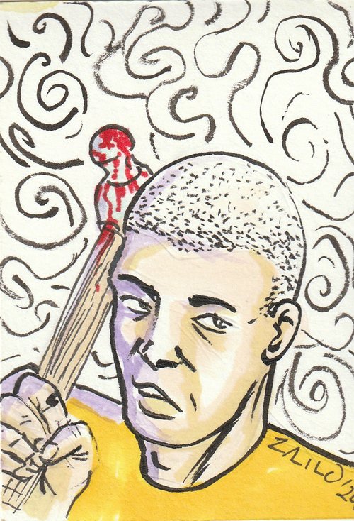 rzailo's tweet photo. Today's Hextober sketchcard. Available. #zailoart #sketch #sketchcard #atc #watercolor #mixedmedia #hextober #macabre #horrorart #comicbookart #killer https://t.co/lng5uQR1oS